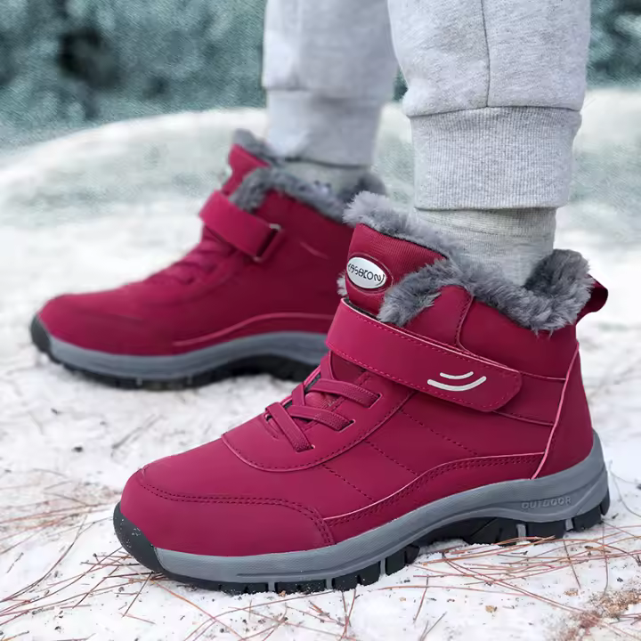 Botas De Nieve Para Hombre Botas De Invierno Casuales Con Plush Interior Cálido Antideslizantes Botas De Ankle De Piel Artificial Para Motocicleta Y Senderismo - 1