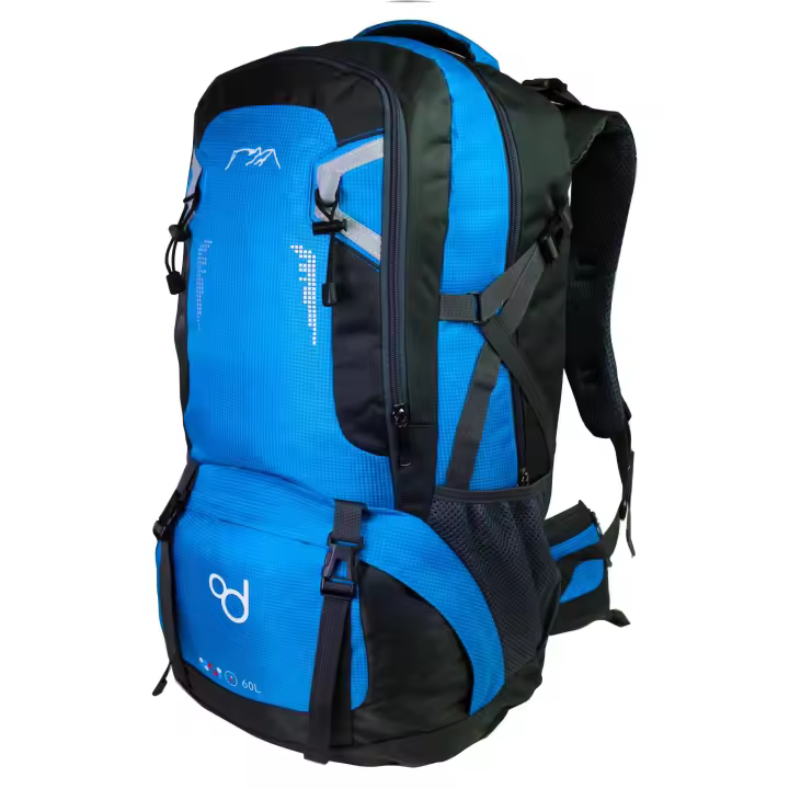 Ociodual OcioDual Mochila Senderismo 60 Litros, Mochila Trekking, Montaña y Camino de Santiago, Multifuncional, Ligera, Mochilas Hombre para Camping, Acampada, Marcha Nórdica, Supervivencia, Azul - 1