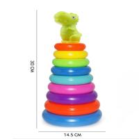 Juguete Educativo Montessori Torre De Anillos Arcoíris Torre De Pyramide Con Dinosaurio Juego De Pila Para Bebé Para Playa Y Piscina - details 6