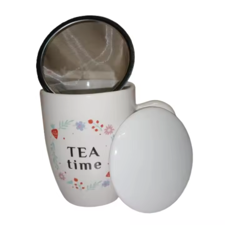 Taza Tetera para infusiones con Filtro y Tapa, mod Te House Rojo. 340ml - 1