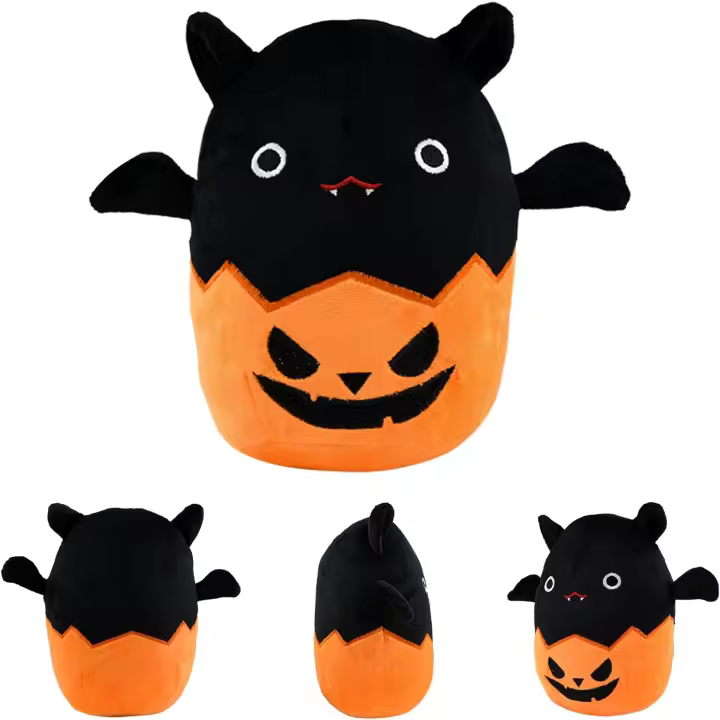 Sudadera Murciélago Negro, 20 cm, sudadera de Murciélago kawaii, Almohada de Murciélago de Calabaza - 1