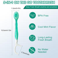 Cepillo De Dientes Mini 2 En 1 Con Sabor a Menta Y Durazno Cepillo De Limpieza Oral Desechable Con Hilo Dental Para Adultos - details 0