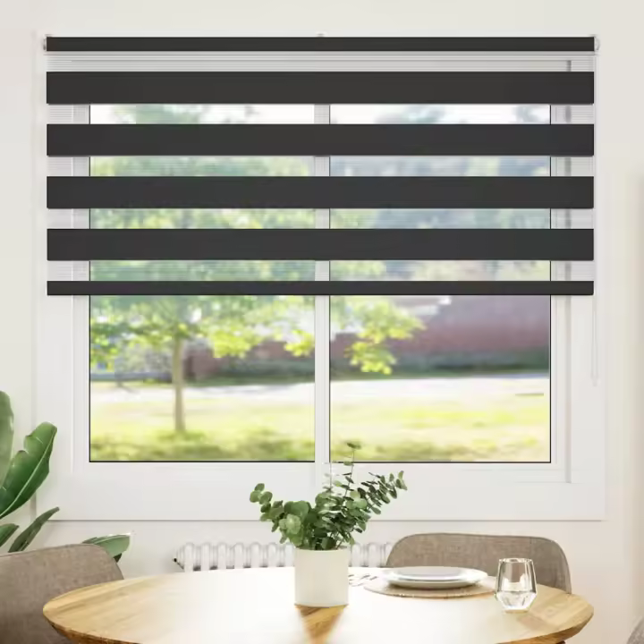 Estor cebra negro 160x100 cm tejido ancho 155,9 cm poliéster - 1