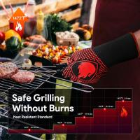 Guantes Barbacoa, Guantes para Horno Resistentes al Calor hasta 800 ℃ / 1472 ℃ para Cocina, Parrilla, Hornear, Microondas - certificación EN407(1 Par) - details 0