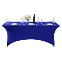 Funda De Mesa Elástica De Spandex Para 6FT/4FT Universal Ajustable Para Fiestas Banquetes Bodas Y Eventos Resistente Al Aceite Estilo Sólido - details 11
