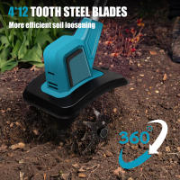 360RPM Cultivador inalámbrico, cultivador eléctrico para jardín de 400 W y 21 V, con un ancho de labranza de 9 pulgadas y una profundidad de 6,6 pulgadas, ideal para césped, jardinería y cultivo del suelo - details 2