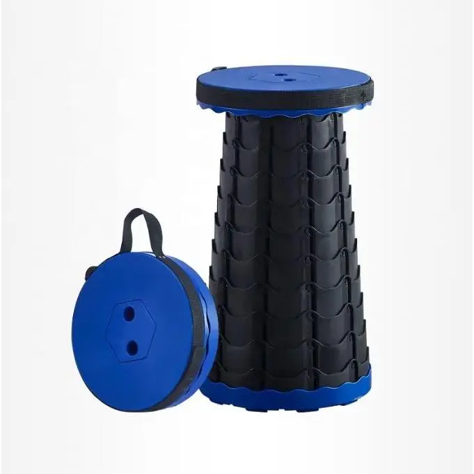 IKLOB® Taburete Plegable Portátil de Segunda Generación, Taburete Telescópico Ligero, Carga120 kG, para Exteriores, Senderismo, Pesca, Barbacoa, Interior, Viajes, Fiestas, Altura Ajustable 6.5-45 cm - 1