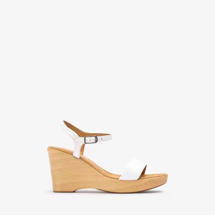 Sandalia Unisa Rita En Piel Y Cuña Efecto Madera - 1