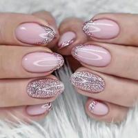 Uñas Postizas Francesas Cortas 24 PCs Con 1 Jelly Y 1 Archivo De Uñas Material ABS Estilo Diverso Sin Químicos De Alta Importancia - details 30