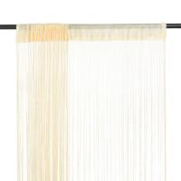 vidaXL Cortina de Flecos para Puerta 2 Piezas 140x250 cm Tela Estor Hilos Color Azul,  Beige,  Blanco y mas - details 4