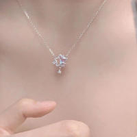 Collar De Estrella Doble Con Diamantes Huecos Para Mujer Diseño De Cadena Para El Collar Bone Regalo De Fiesta De San Valentín Joyería De Moda - details 2