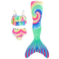 Traje De Baño De Sirena Para Niñas Traje De Cosplay De Verano Traje De Playa Con Estilo De Bikini Vestimenta Infantil - details 1