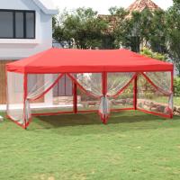 vidaXL Carpa para Fiestas Plegable con Paredes 3x6 m Cenador Color Antracita,  Taupé,  Azul y mas - details 6