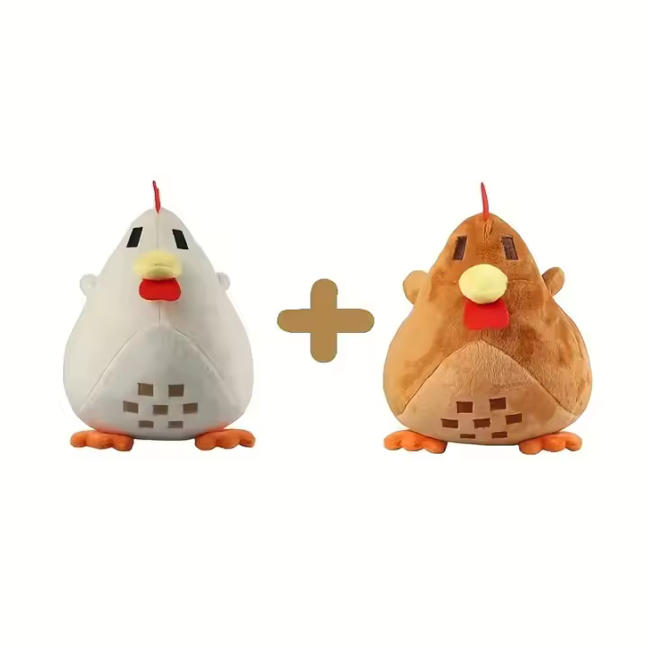 2pcs Peluche De Pollo Stardew Valley Juguete De Peluche Suave Para Niños Regalo De Cumpleaños Y Navidad Tema De Dibujos Animados - 1