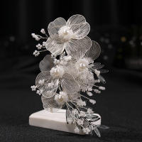 Diadema De Boda Para Mujer Con Flores Y Perlas Accesorios De Cabello Para Novia Fiesta Complemento De Joyería De Cabeza Para Damas De Honor Tiara De Moda - details 6