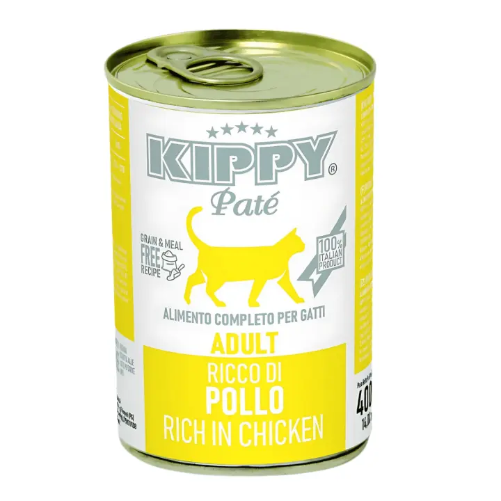 Kippy Paté de Pollo para Gatos Adultos – Lata 400 g de Alimento Húmedo Completo - 1
