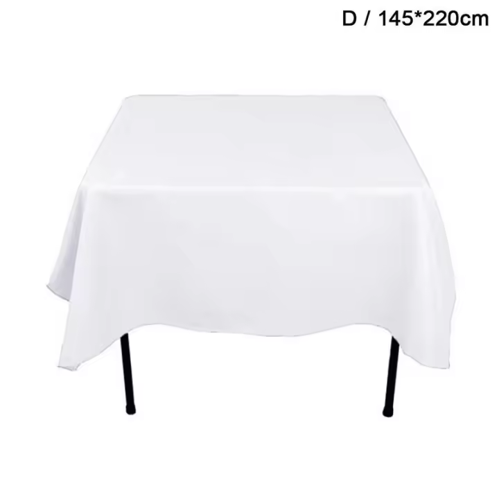 Mantel Blanco Rectangular Brillante De Color Sólido Para Comedor Café Hotel Banquete Boda Fiesta Tamaño 145cmX200cm 145cmX220cm - 1