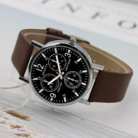 Reloj De Cuarzo Para Hombre Con Vidrio Azul Y Correa De Cuero Reloj Casual Y Moda Diametro De La Fuente 38mm Material De La Caja De Aluminio - details 8