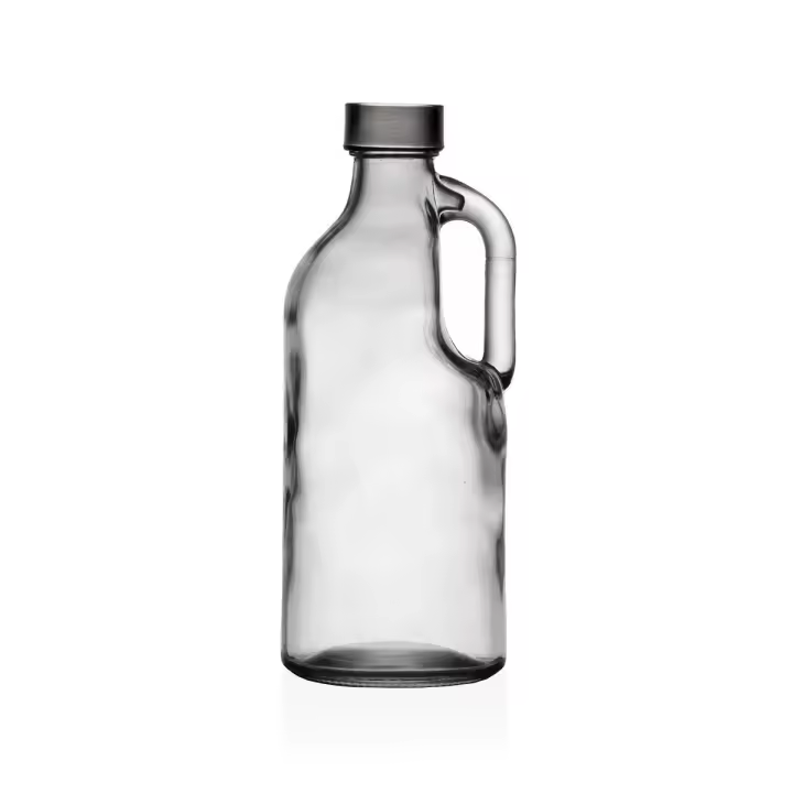 Botella de Agua Versa Transparente Vidrio Aluminio - 1