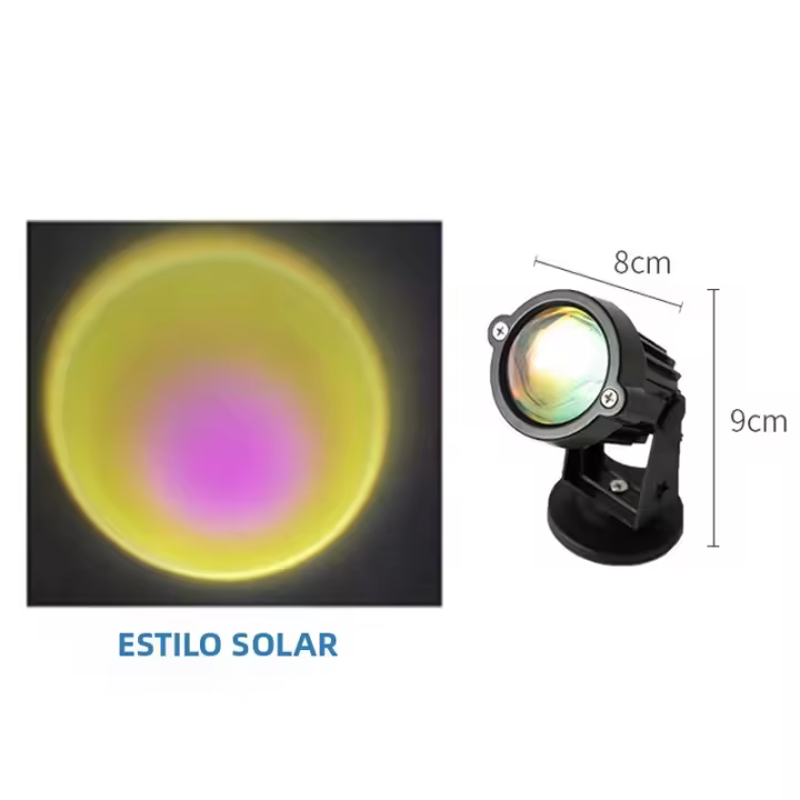 Lámpara De Puesta De Sol USB Proyector De Ambiente Para Decoración De Habitaciones Y Bares Luz Nocturna De Modo Circular Para Sala De Estar Y Dormitorio - 1