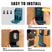 Soporte De Pared Para Baterías De Herramientas Eléctricas Compatible Con Makita/Dewalt 18V Organizador De Perforadoras 2-en-1 - details 5