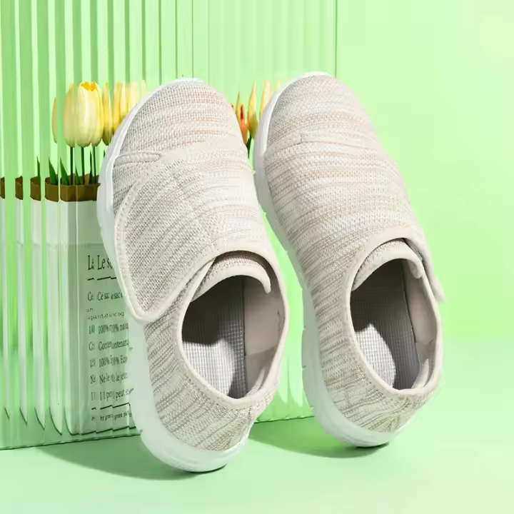 Zapatos De Caminar Para Mujer Con Pies Anchos Y Enrojecidos Cómodos Ajustables Para Diabéticos Y Hombres Talla Grande Cierre De Correa Transpirables De Malla Suela EVA - 1