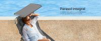 SONGMICS Tumbona, Tumbona Plegable, Tumbona Reclinable, 71 x 200 x 38 cm, Carga de 150 kg, con Reposacabezas Protección Solar y Respaldo Ajustable, para Terraza Piscina Jardín, Azul Oscuro/Gris Ahumado/Negro - details 1
