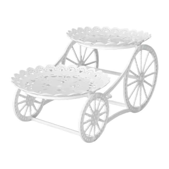 2 Tier Tratamiento De Mesa Para Fiestas Y Banquetes Estante De Postres Para Cumpleaños Plástico Resistente a La Humedad Para Pastelitos Y Dulces - 1