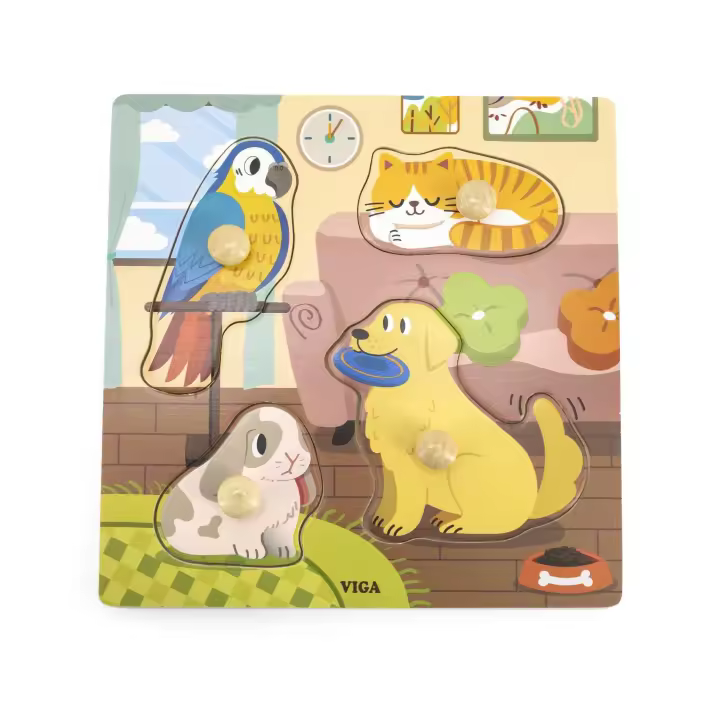 Puzzle Com Pegas Animais Viga - 1