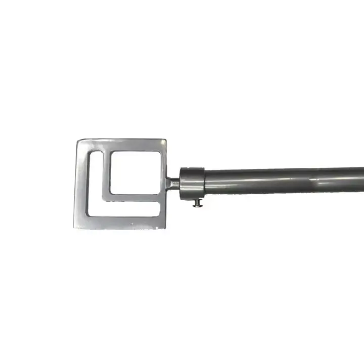Barra de Cortina Extensible, Barra Universal Decorativa de Metal Color varios Blanco y Negro, cuadrado 16-19 mm Diámetro, Tamaños 70-120/120-210/160-310cm - 1