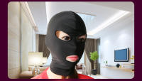 Máscara Sexy Con Capucha Para Juegos De Rol Adulto Mascarilla De Ojos Y Bocón Para Fiesta BDSM Set De Restricción Corporal Para Mujeres - details 1