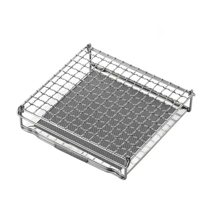 Mini Barbacoa Portátil Estufa Grill Redondo Plegable Soporte De Hornear Para Pan Y Toasts Herramientas De BBQ Con Relleno De Calefacción - 1