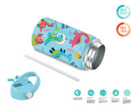 PORCHEDDU Botella Termo de Agua para Niños de Acero Inoxidable 350ml (20 Diseños) mantiene El Frio y el color- Térmica Reutilizable | Sin BPA | Keeps 24H Frio / 12H Caliente | Termo y Hermética - Doble Pantalla a Prueba de Fugas (TK350 1099 F6 D7) - details 4