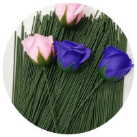 100pcs Palos De Hierro Cladados En Plástico Para Hojas De Hiedra Artificial De 7 Pulgadas Cabeza De Rosa Y Almohadilla Para Decoración De Hogar Y Bodas - details 7