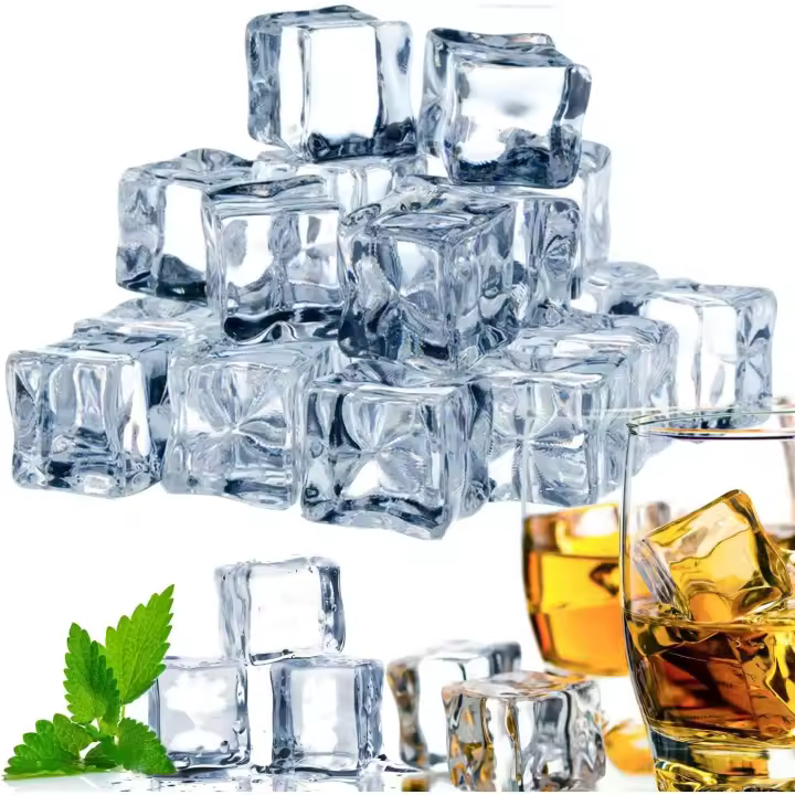 GZLCEU - 70 cubitos de hielo reutilizables, de plástico acrílico artificial, transparentes, falsos para decoración del hogar, bodas, rellenos de jarrones (20 mm y 25 mm) - 1