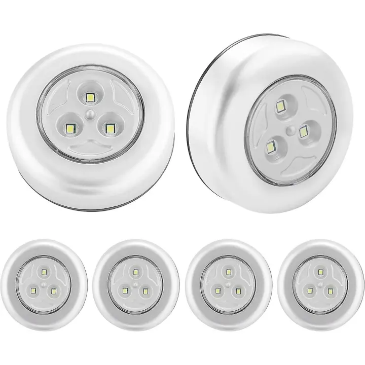 Luces de noche Lámpara LED 6 piezas Lámpara de DOT LED autoadhesiva Iluminación adicional para Escalera de armerario - 1