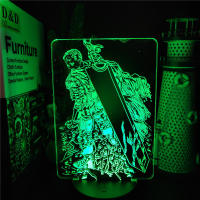 Lámpara LED 3D De Acrílico Berserk Guts Ilusión Anime Luz Nocturna Colorida USB Para Decoración De Habitación Infantil Regalos De Manga - details 8