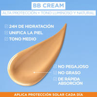 Garnier Delial SUPER UV FPS50+ BB Cream Protectora Diaria de rápida absorción Tono Medio - 50ML - details 1