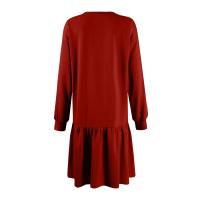 Vestido De Mujer Otoño Manga Larga Pullover Cuello Redondo Rib Knit Patchwork Suéter Cómodo Casual Mini Vestidos Estilo Vintage - details 21