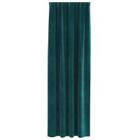 Cortinas Opacas vidaXL con Cinta Superior 2 pcs Verde Oscuro Terciopelo - details 2