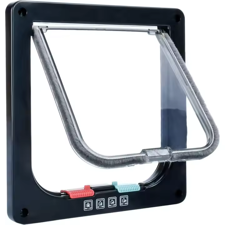 Solapa de gato, bloqueo manual de 4 vías, ahorro de energía, resistente a la intemperie, conveniente, perro pequeño, fácil de instalar y usar, versión mejorada - 1