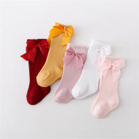 Lawadka 5 Pares De Calcetines Largos Para Niñas Infantil Princesa De Talla 0-7 Años Algodón Con Lazo Moda Invierno Calcetines Para Niñas - details 3