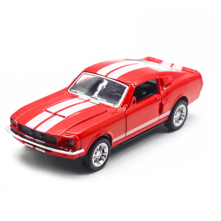 Modelo De Coche Clásico Vintage Mustang GT De 1:32 En Aleación De Metal Con Retroceso Para Colección Y Regalo Para Niños Vehículo Miniatura Replicado - 1