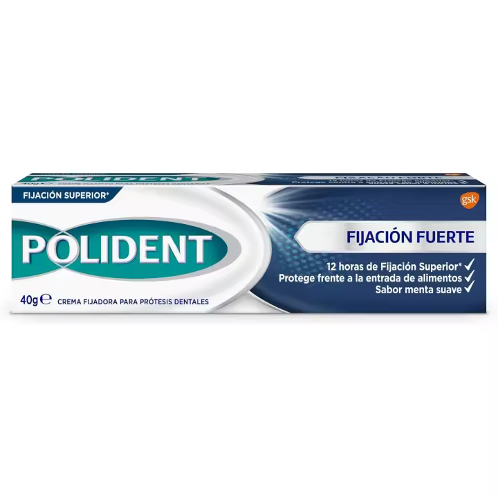 Polident Crema Fijadora Para Prótesis Dentales, Fijación Fuerte, Protección Frente a la Entrada de Alimentos, Sabor Menta Suave, 40 g - 1