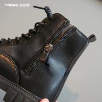 Botas De Tobillo Para Niñas Cuero Negro Antideslizante Moda Primavera Otoño Cierre De Cremallera Altura De Bota Completa - details 16