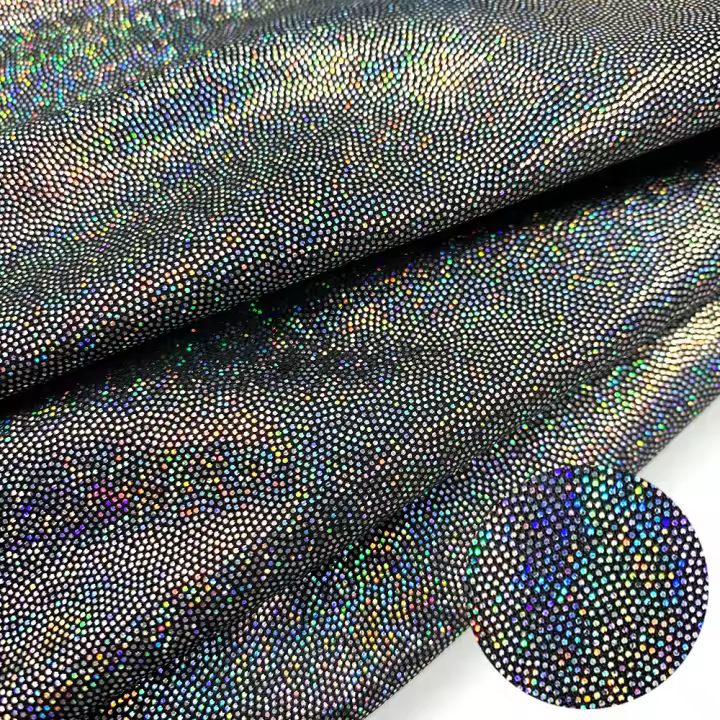 Tela De Poliéster Con Láser Y Glitter Iridescente 150cm*100cm Para Bodas Y Fiestas Decoración De Ropa De Muñecas Y DIY Material Elástico - 1