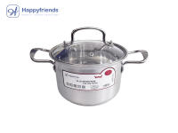 Happy Friends - Sets de 3 Ollas de Acero Inoxidable | Revestimiento Antiadherente | Multicapa | Calentamiento Rápido y Eficiente | Modelos a Elegir Ø16/18/20/22/24 CM - details 0