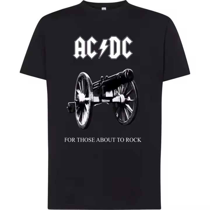 Camiseta AC/DC For those about to rock - | Algodón | Manga Corta y Manga Larga - Tejido tubular, sin costuras laterales. - Punto liso - 1