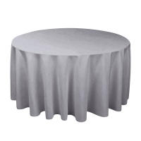 Mantel Redondo De Seda Blanca Resistente Al Agua Para Boda Cubierta De Overlay Brillante Y Suave Para Banquete Decoración De Mesa - details 5
