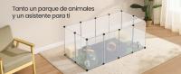 SONGMICS Parque para Mascotas con Suelo y Alfombra Impermeables y Extraíbles, Valla para Animales Pequeños, para Hámsteres, Conejos, Erizos, Cobayas, 125 x 63 x 42 cm/143 x 73 x 46 cm/145 x 73 x 57 cm, Blanco - details 0